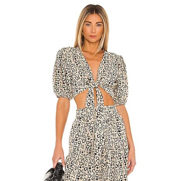 Alexis Tops - New Alexis Tesia Crop Top in Abstract Sand Women's  Size L